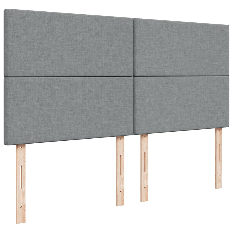 vidaXL világosszürke szövet rugós ágy matraccal 200 x 200 cm