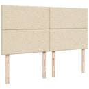 vidaXL krémszínű szövet rugós ágy matraccal 200 x 200 cm