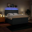 vidaXL kék szövet rugós ágy matraccal 200 x 200 cm