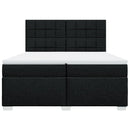 vidaXL fekete szövet rugós ágy matraccal 200 x 200 cm