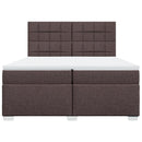 vidaXL sötétbarna szövet rugós ágy matraccal 200 x 200 cm