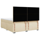 vidaXL krémszínű szövet rugós ágy matraccal 200 x 200 cm