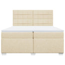 vidaXL krémszínű szövet rugós ágy matraccal 200 x 200 cm