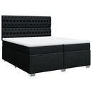 vidaXL fekete szövet rugós ágy matraccal 200 x 200 cm