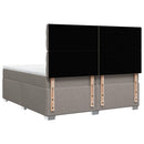vidaXL tópszínű szövet rugós ágy matraccal 200 x 200 cm