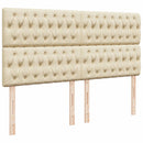 vidaXL krémszínű szövet rugós ágy matraccal 200 x 200 cm