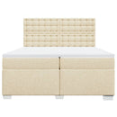 vidaXL krémszínű szövet rugós ágy matraccal 200 x 200 cm