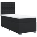 vidaXL fekete műbőr rugós ágy matraccal 80 x 200 cm