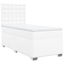 vidaXL fehér műbőr rugós ágy matraccal 80 x 200 cm
