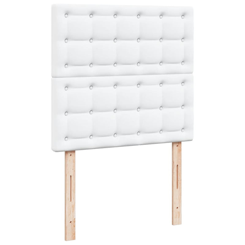 vidaXL fehér műbőr rugós ágy matraccal 80 x 200 cm