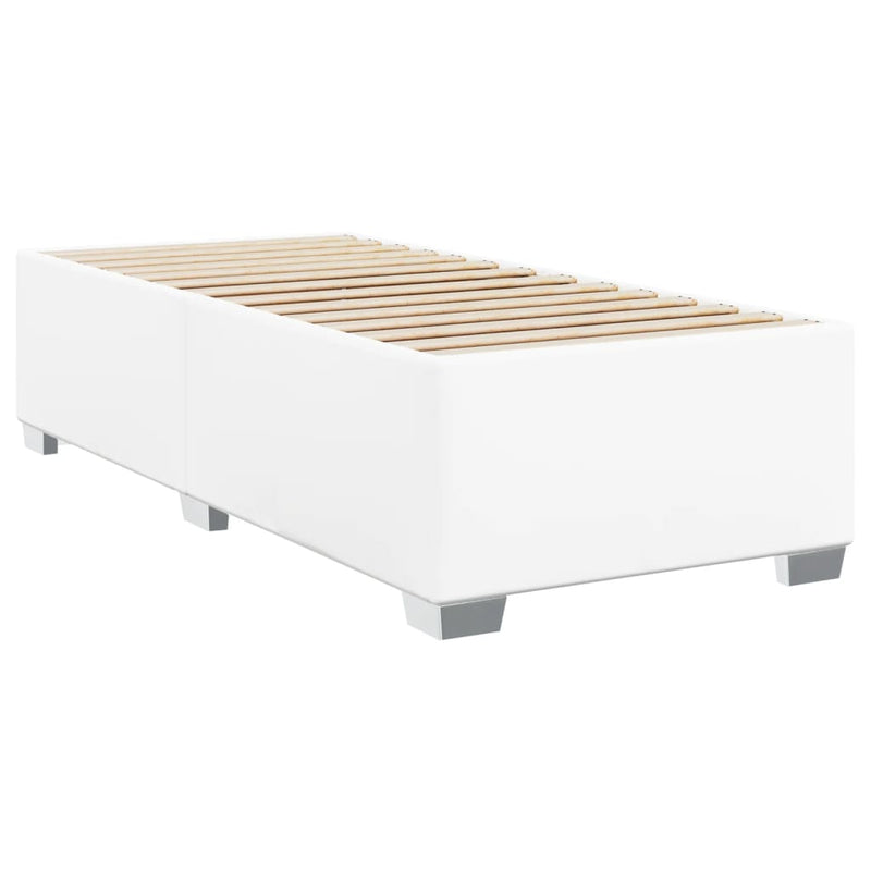 vidaXL fehér műbőr rugós ágy matraccal 80 x 200 cm