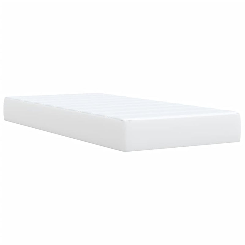 vidaXL fehér műbőr rugós ágy matraccal 80 x 200 cm