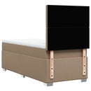 vidaXL cappuccino színű műbőr rugós ágy matraccal 80 x 200 cm