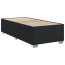 vidaXL fekete műbőr rugós ágy matraccal 90 x 200 cm