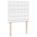 vidaXL fehér műbőr rugós ágy matraccal 90 x 200 cm