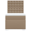 vidaXL cappuccino színű műbőr rugós ágy matraccal 90 x 200 cm