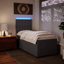 vidaXL szürke műbőr rugós ágy matraccal 100 x 200 cm