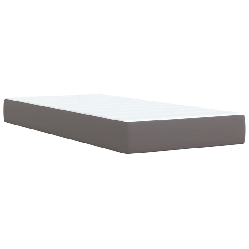 vidaXL szürke műbőr rugós ágy matraccal 100 x 200 cm