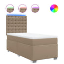 vidaXL cappuccino színű műbőr rugós ágy matraccal 100 x 200 cm