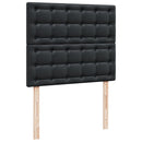 vidaXL fekete műbőr rugós ágy matraccal 120x190 cm