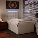 vidaXL fehér műbőr rugós ágy matraccal 120 x 200 cm