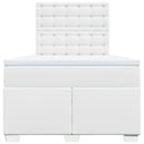 vidaXL fehér műbőr rugós ágy matraccal 120 x 200 cm