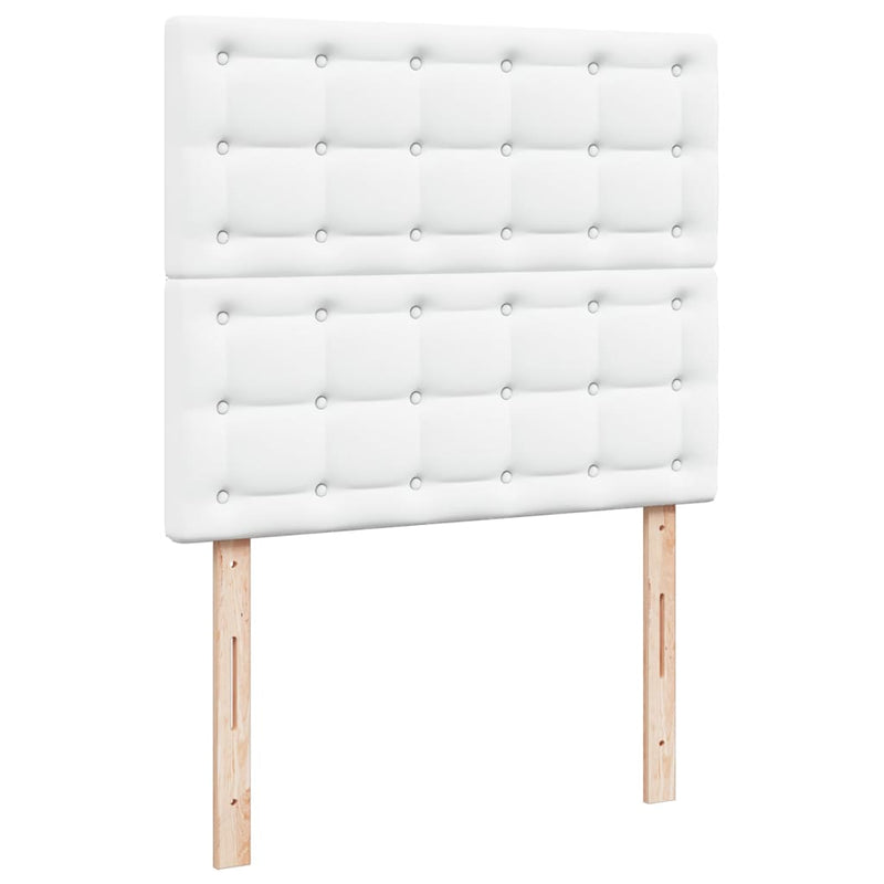 vidaXL fehér műbőr rugós ágy matraccal 120 x 200 cm