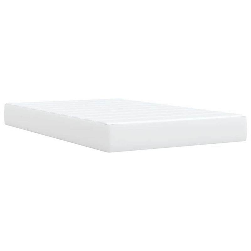 vidaXL fehér műbőr rugós ágy matraccal 120 x 200 cm