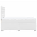 vidaXL fehér műbőr rugós ágy matraccal 120 x 200 cm