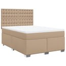 vidaXL cappuccino színű műbőr rugós ágy matraccal 140 x 190 cm