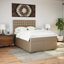vidaXL cappuccino színű műbőr rugós ágy matraccal 140 x 190 cm