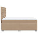 vidaXL cappuccino színű műbőr rugós ágy matraccal 140 x 190 cm