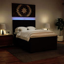 vidaXL fekete műbőr rugós ágy matraccal 140 x 200 cm