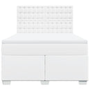 vidaXL fehér műbőr rugós ágy matraccal 160 x 200 cm