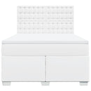 vidaXL fehér műbőr rugós ágy matraccal 160 x 200 cm