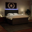 vidaXL fekete műbőr rugós ágy matraccal 180 x 200 cm