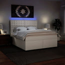 vidaXL fehér műbőr rugós ágy matraccal 180 x 200 cm