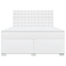 vidaXL fehér műbőr rugós ágy matraccal 180 x 200 cm