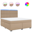 vidaXL cappuccino színű műbőr rugós ágy matraccal 180 x 200 cm