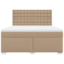 vidaXL cappuccino színű műbőr rugós ágy matraccal 180 x 200 cm