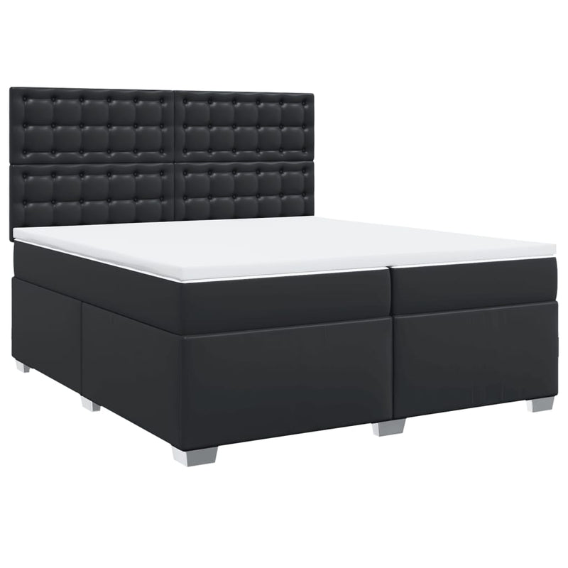 vidaXL fehér műbőr rugós ágy matraccal 200 x 200 cm