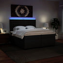 vidaXL fehér műbőr rugós ágy matraccal 200 x 200 cm