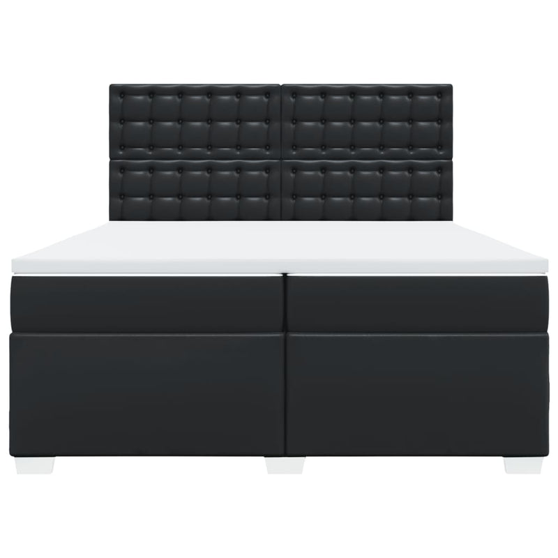 vidaXL fehér műbőr rugós ágy matraccal 200 x 200 cm