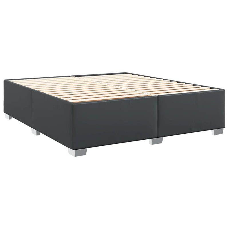 vidaXL fehér műbőr rugós ágy matraccal 200 x 200 cm