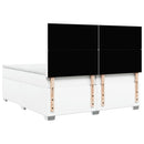 vidaXL fehér műbőr rugós ágy matraccal 200 x 200 cm