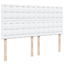 vidaXL fehér műbőr rugós ágy matraccal 200 x 200 cm