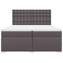 vidaXL szürke műbőr rugós ágy matraccal 200 x 200 cm