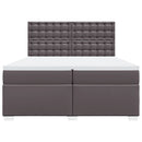 vidaXL szürke műbőr rugós ágy matraccal 200 x 200 cm