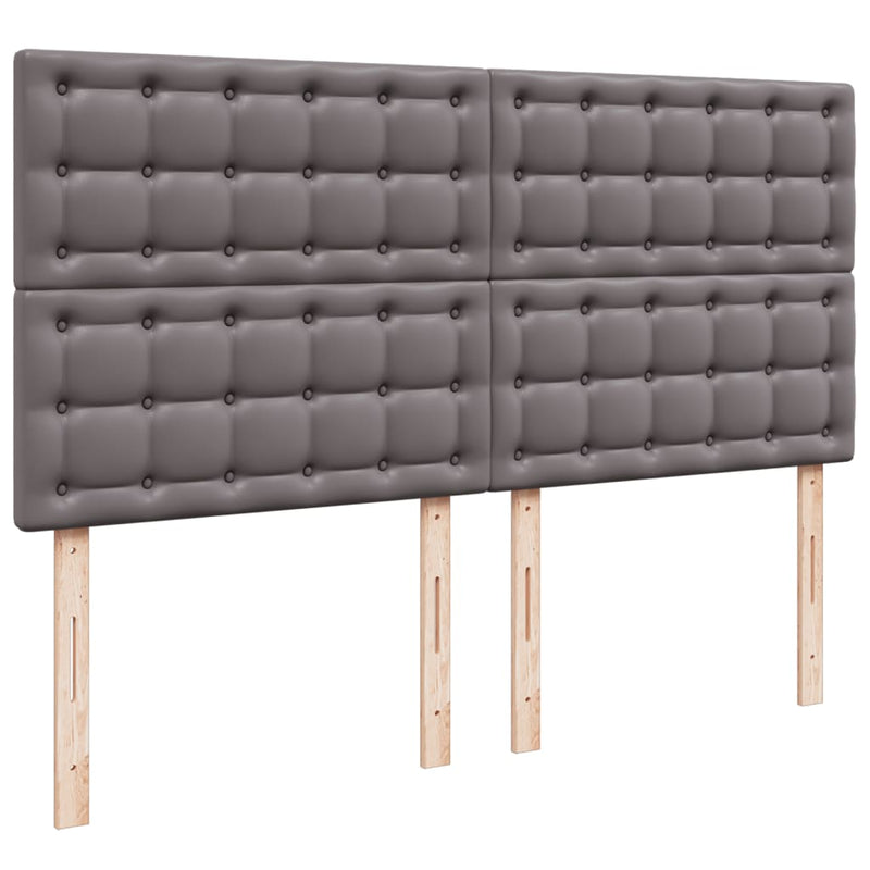 vidaXL szürke műbőr rugós ágy matraccal 200 x 200 cm