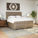 vidaXL cappuccino színű műbőr rugós ágy matraccal 200 x 200 cm